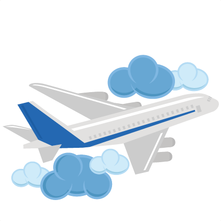 Airplane Svg Cute Clipart, Clipart Images, Silhouette - Airplane Clouds Clipart (432x432), Png Download