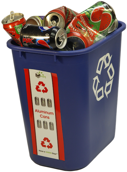7 Gallon Deskside Recycling Container With Label (500x750), Png Download