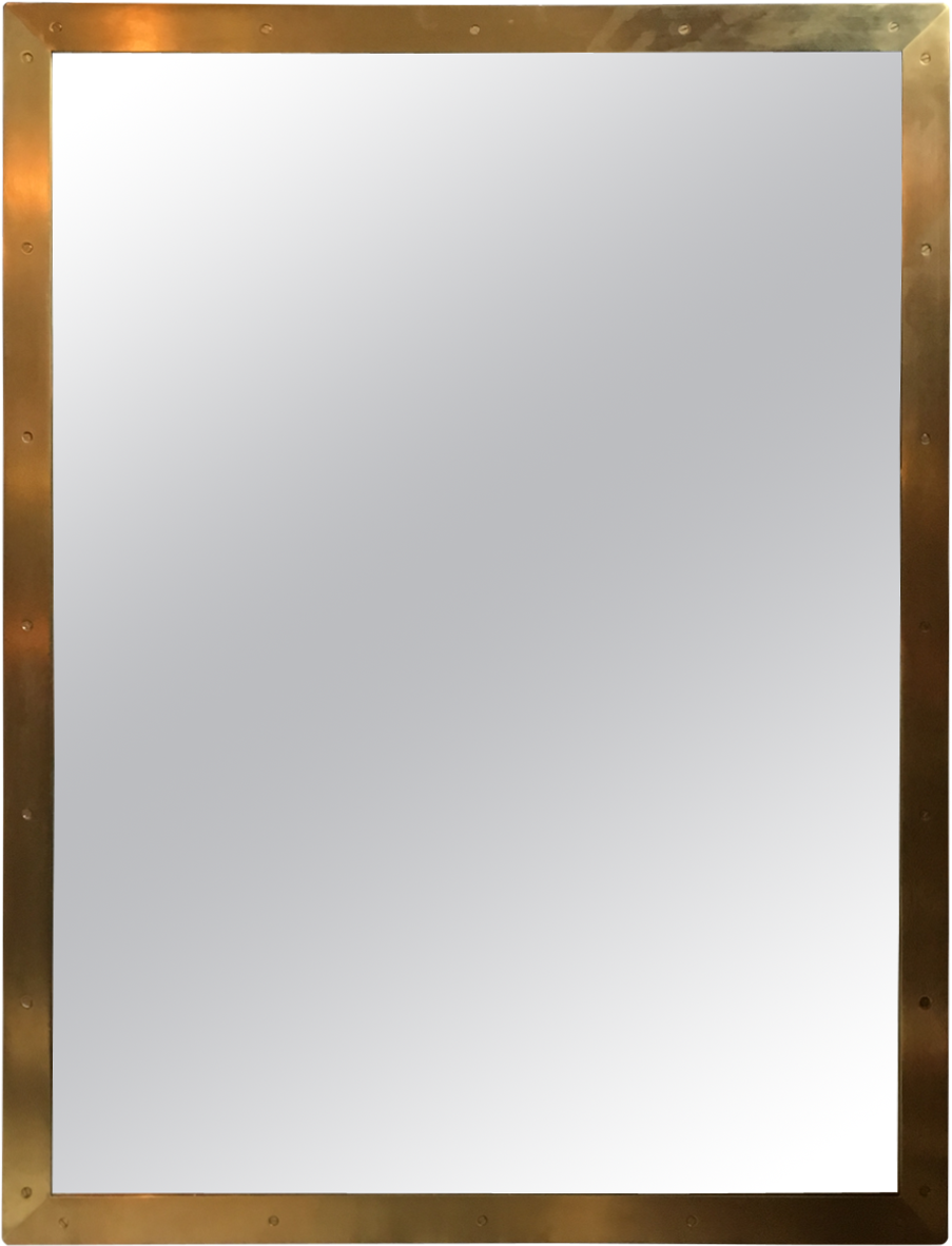 Viyet Designer Furniture Accessories Restoration Hardware - Antique Brass Metal Mirror (1200x1200), Png Download