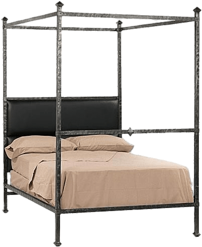 Download - Iron Metal Bed With Upholstered Headboard (500x500), Png Download