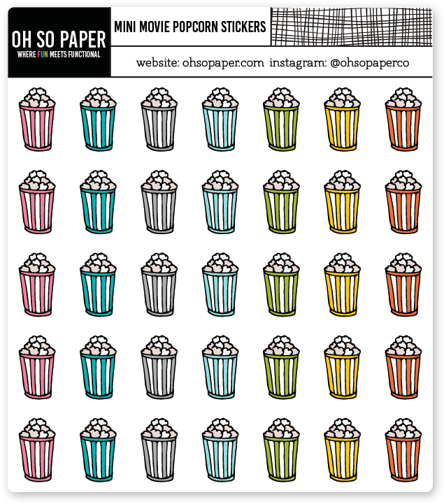 Mini Movie Popcorn Stickers - Cable Gland (800x800), Png Download