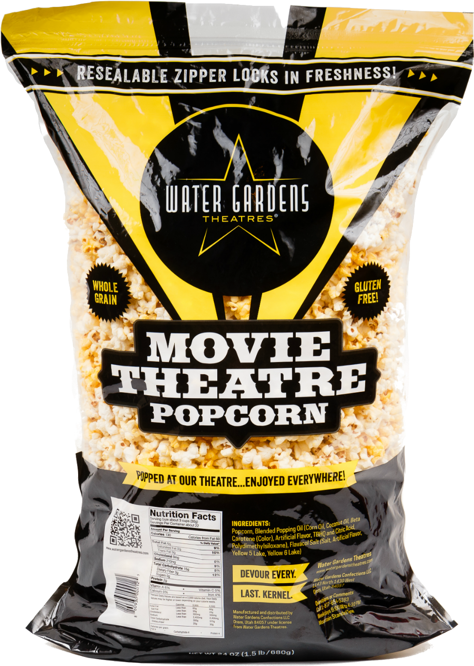 Water Garden Theatres Movie Theatre Popcorn, 660 Gr (1004x1400), Png Download