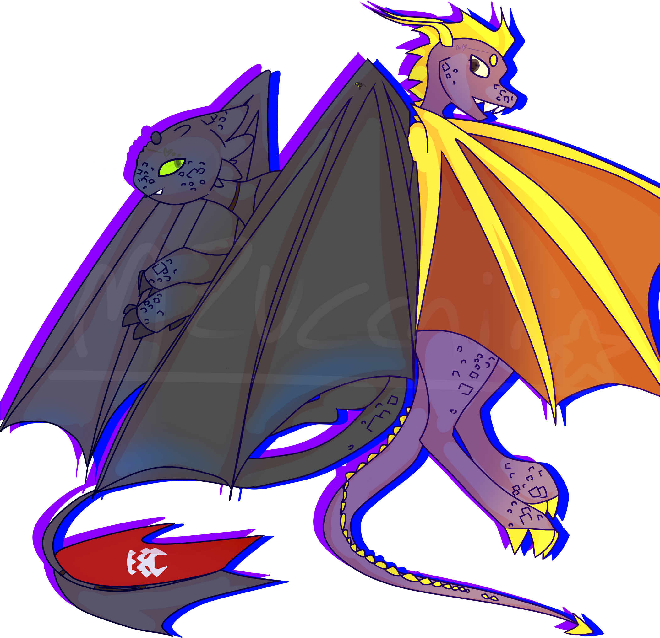 Fan Artmy Friend Did Some Spyro/how To Train Your Dragon - Flame X Spyro The Dragon Fan Arts (2100x2100), Png Download