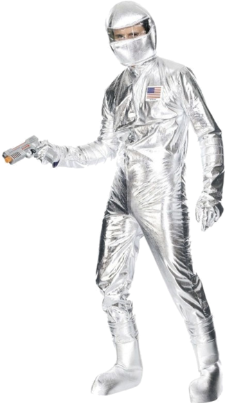 Astronaut Suit Costume - Silver Space Suit (366x580), Png Download
