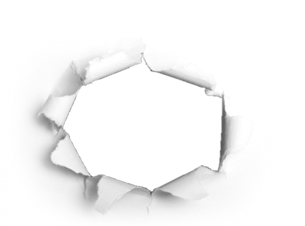 Papel Sticker - Hole Rip In Page (600x444), Png Download