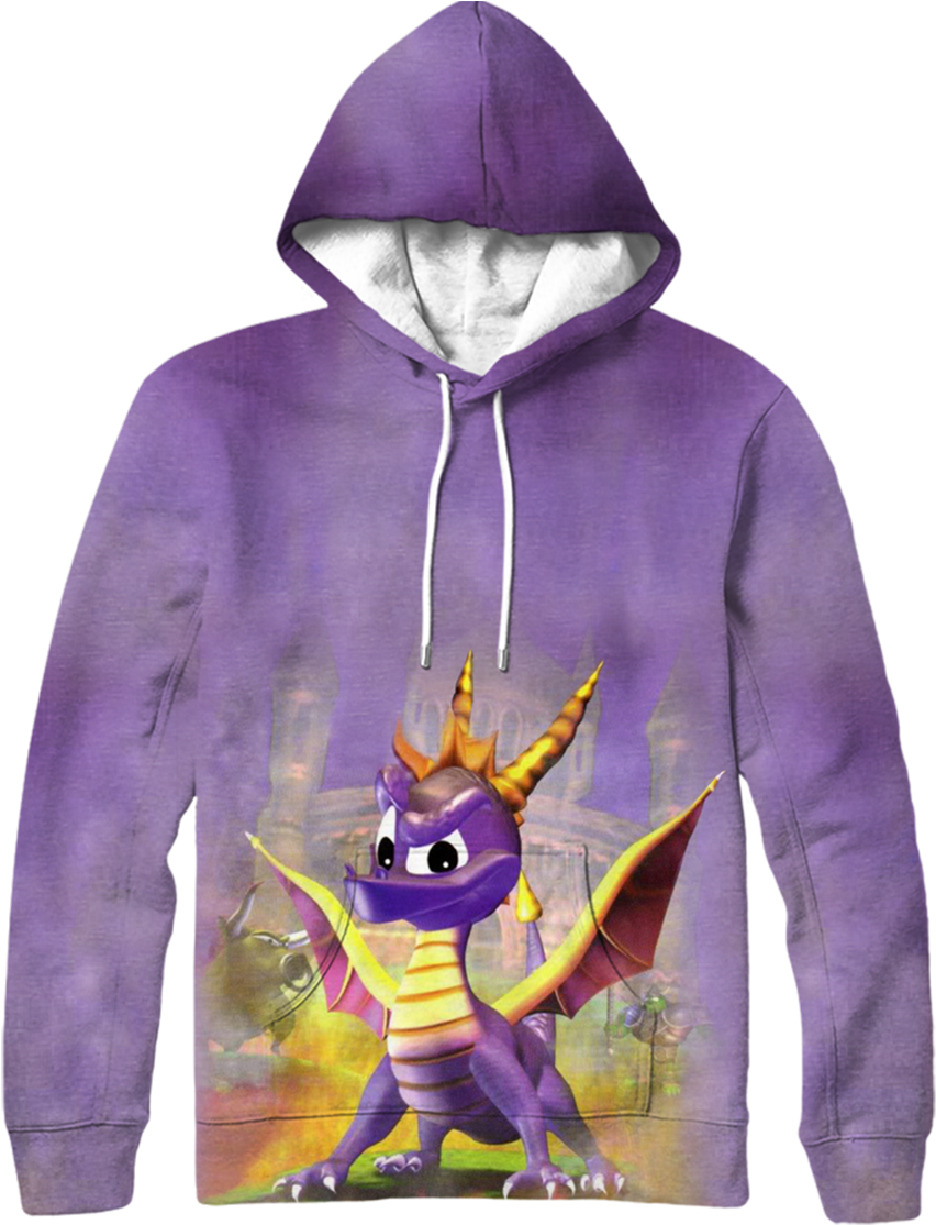 Spyro Hoodie - Spyro The Dragon Playstation Ps1 (861x1126), Png Download