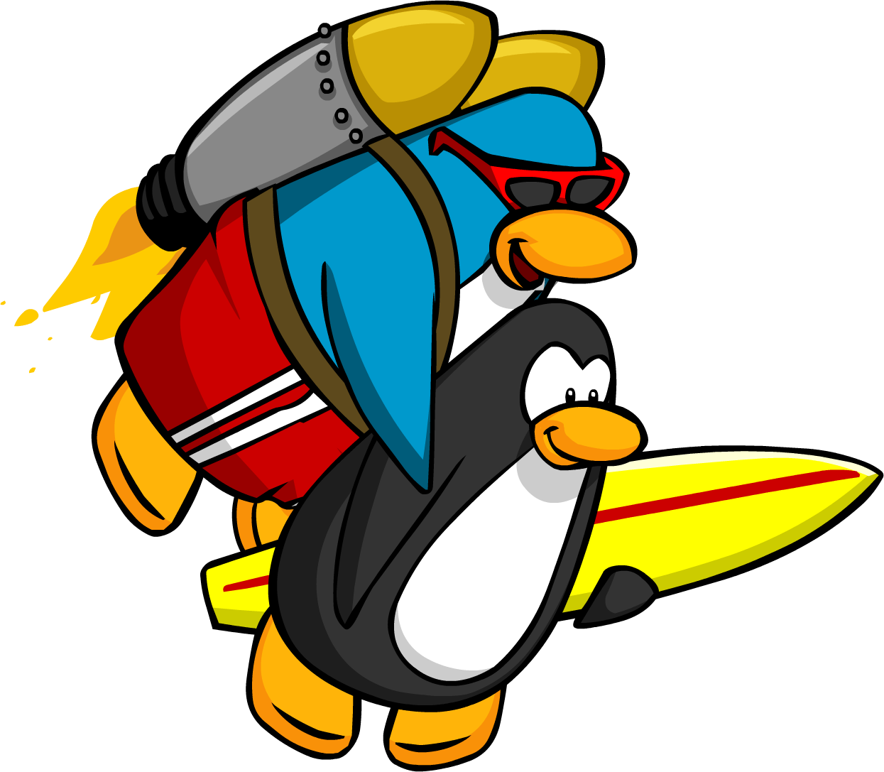 Catchin' Waves Jet Pack Surfer Carry - Club Penguin Jet Pack Surfer (1245x1087), Png Download