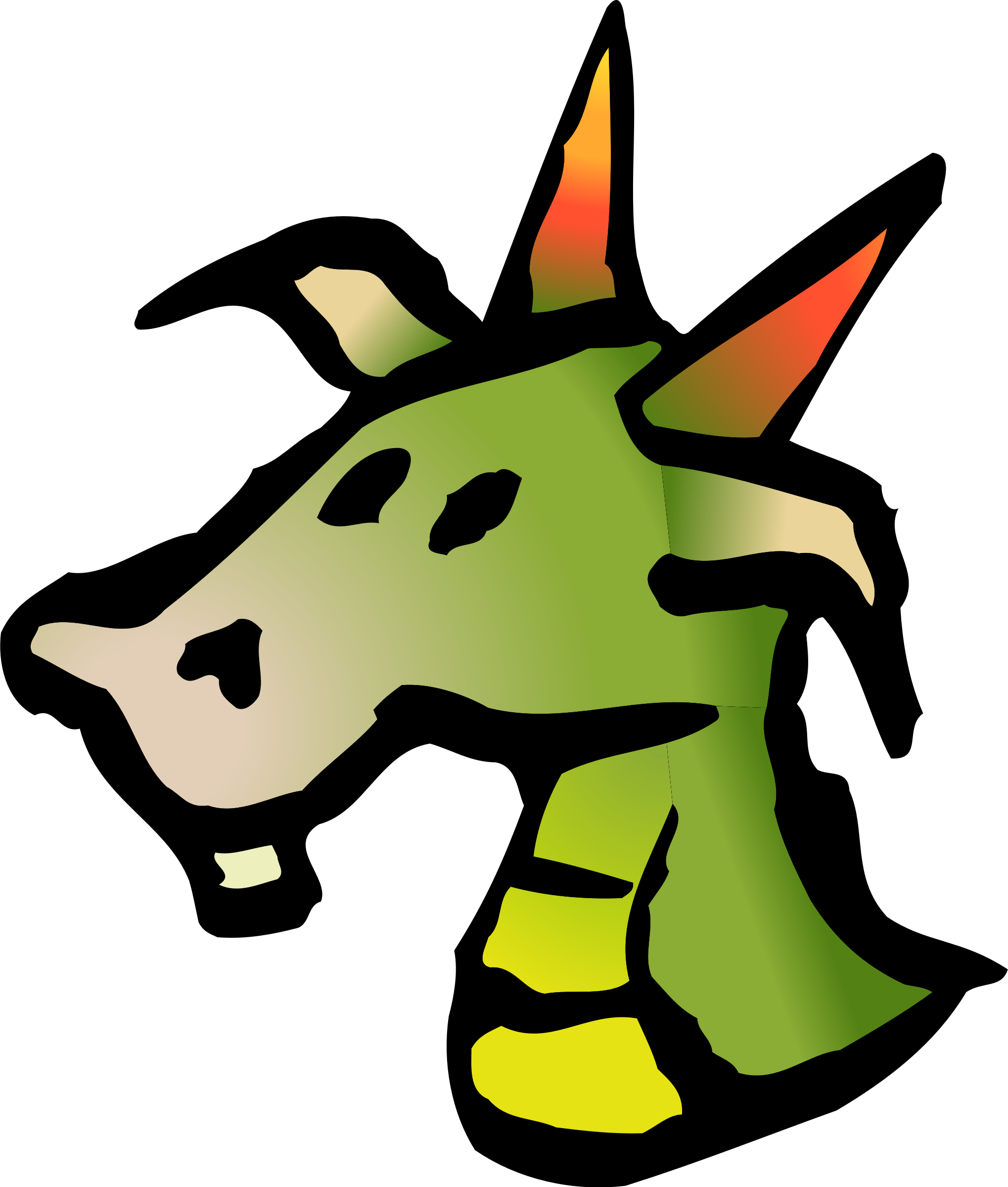 Clipart Dragon Realistic - Dragon Head Clipart (2038x2400), Png Download