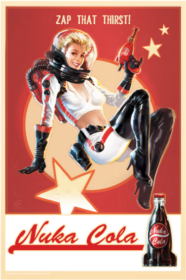Fallout 4 Metal Sign Nuka Cola Pin-up Vintage - Fallout 4 Nukacola (600x600), Png Download
