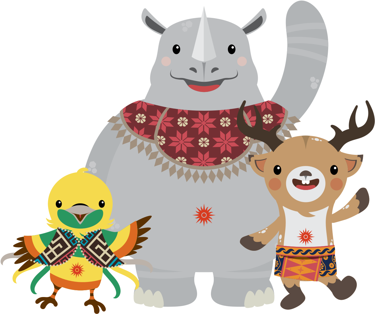 Maskot Asian Games 2018 - Mascot Of Asian Games 2018 (1221x1024), Png Download