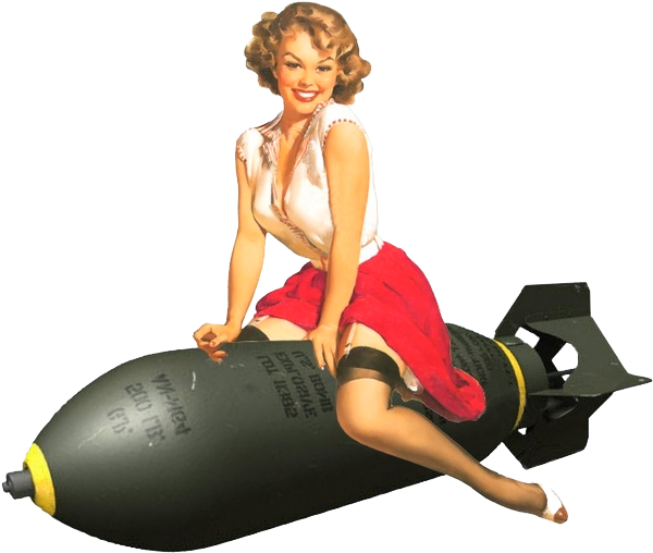 Pinup - Pin Up Girl Bomb (608x521), Png Download