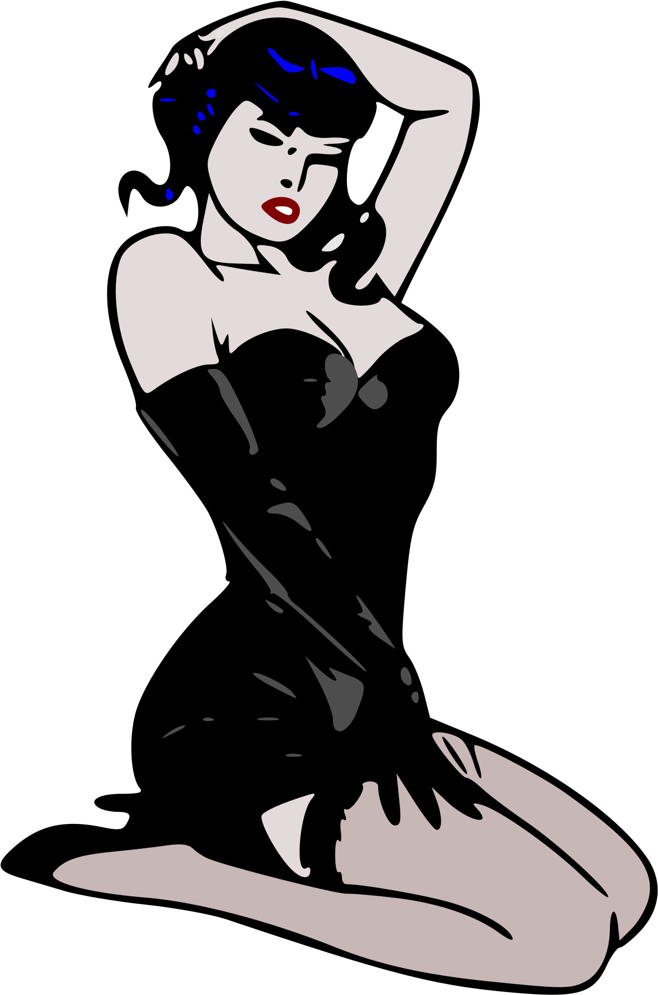 This Free Icons Png Design Of Pin-up Blue (1609x2400), Png Download