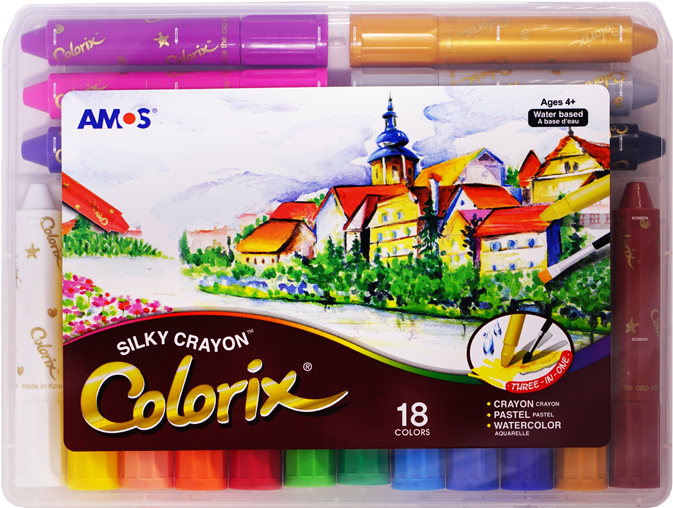 Amos - Amos Silky Crayon Colorix 18-pack (800x800), Png Download