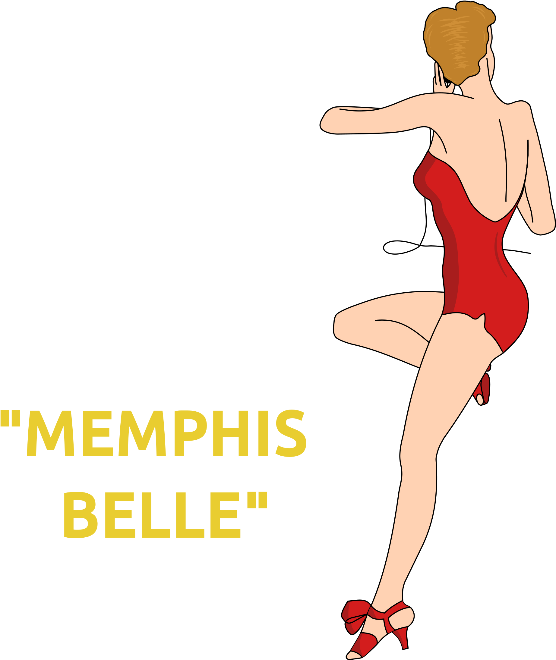 Memphis Belle Pin-up Nose Art - Memphis Belle Nose Art Decal (1000x1167), Png Download