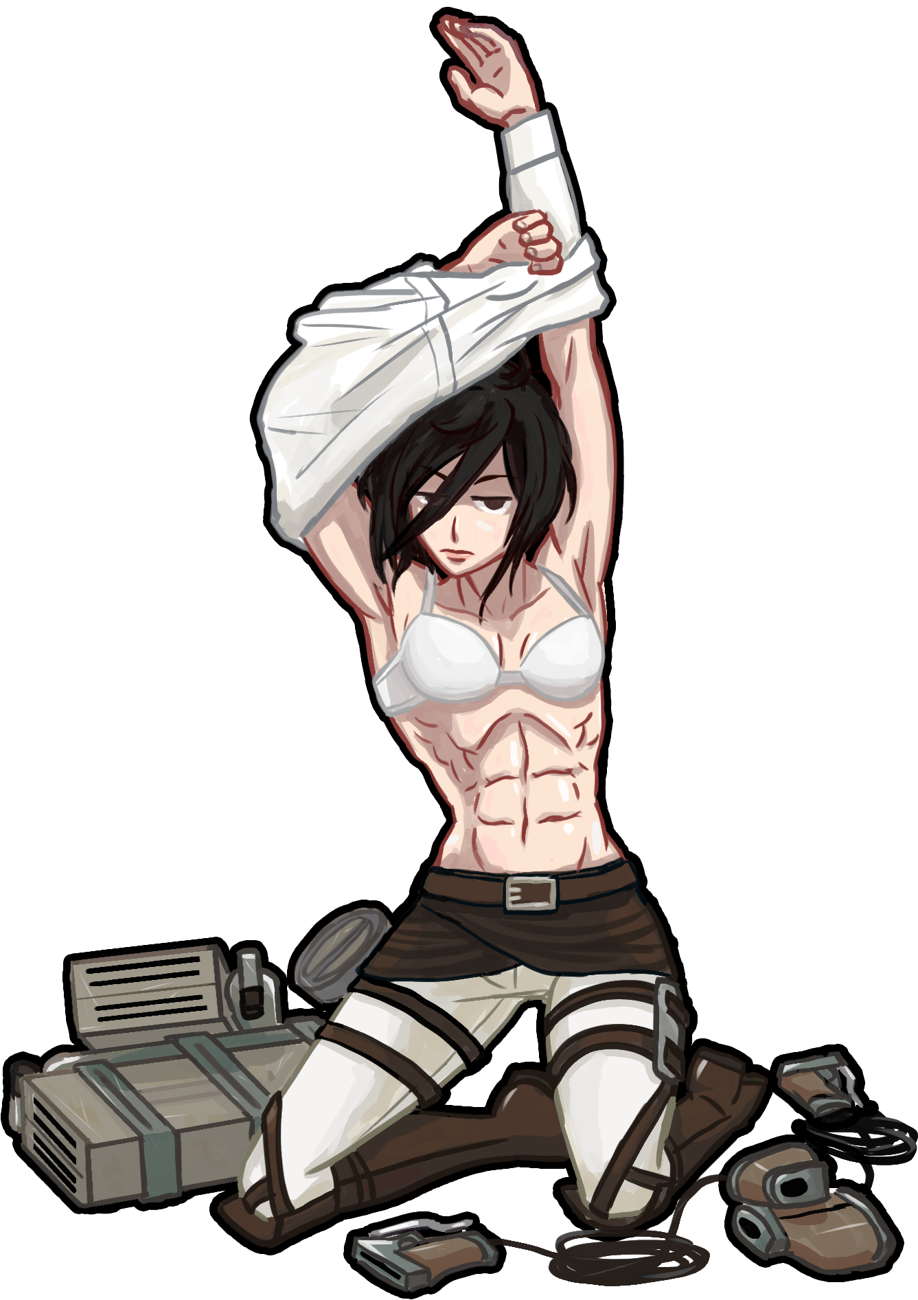 Shingekipinupsmikasa Original - Mikasa Ackerman Pin Up (1337x1893), Png Download