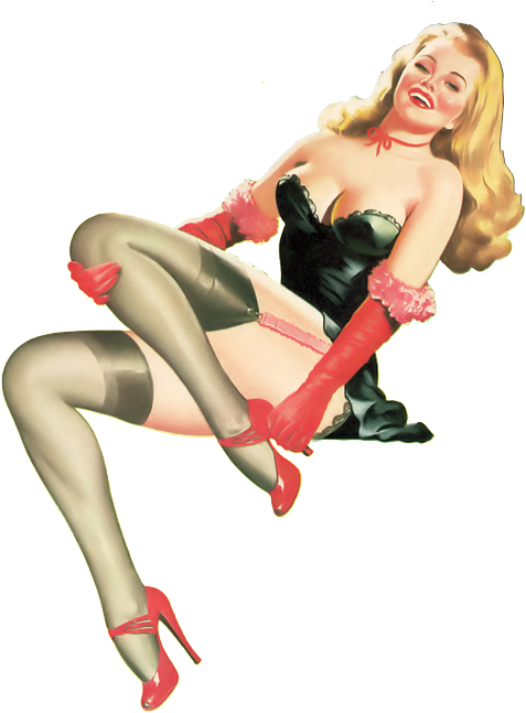 Girls, Pinup, And Png Image - Pin Up Blonde Pinup Girl Poster Print (36 X 54) (500x667), Png Download