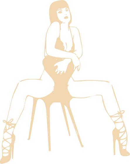 Pinup Outline 4 - Red (444x559), Png Download