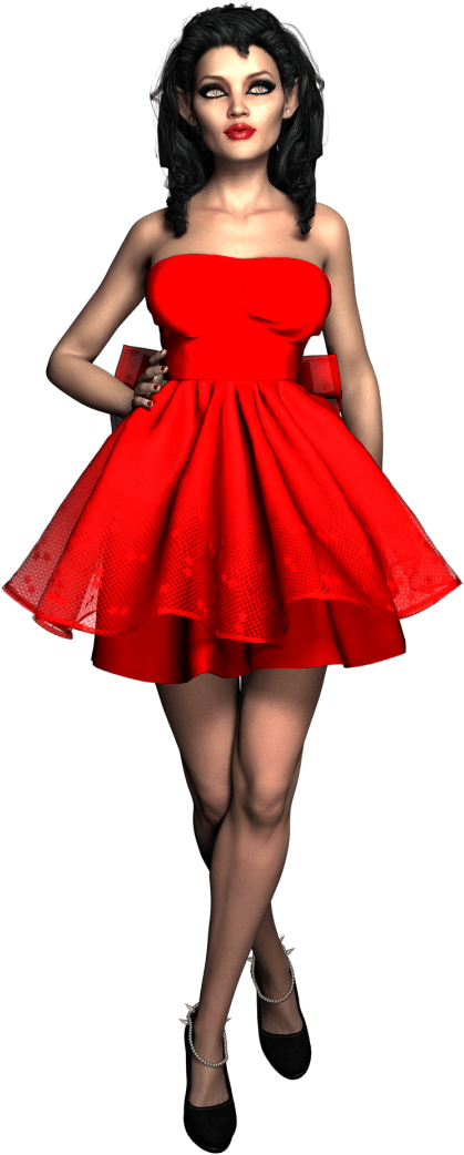 A-line Dresses - Woman Red Dress Png (835x1080), Png Download