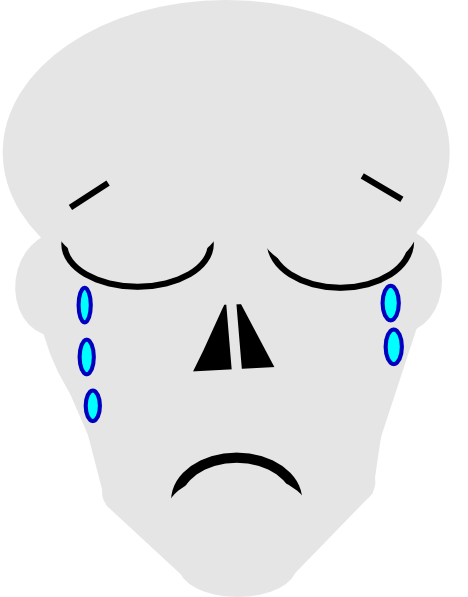 This Free Clipart Png Design Of Gray Sad Clipart Has (468x597), Png Download