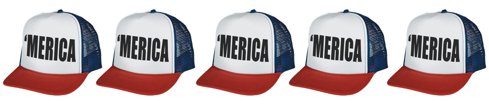 Evil 5 'merica Trucker Hats Out Of - Baseball Cap (973x210), Png Download