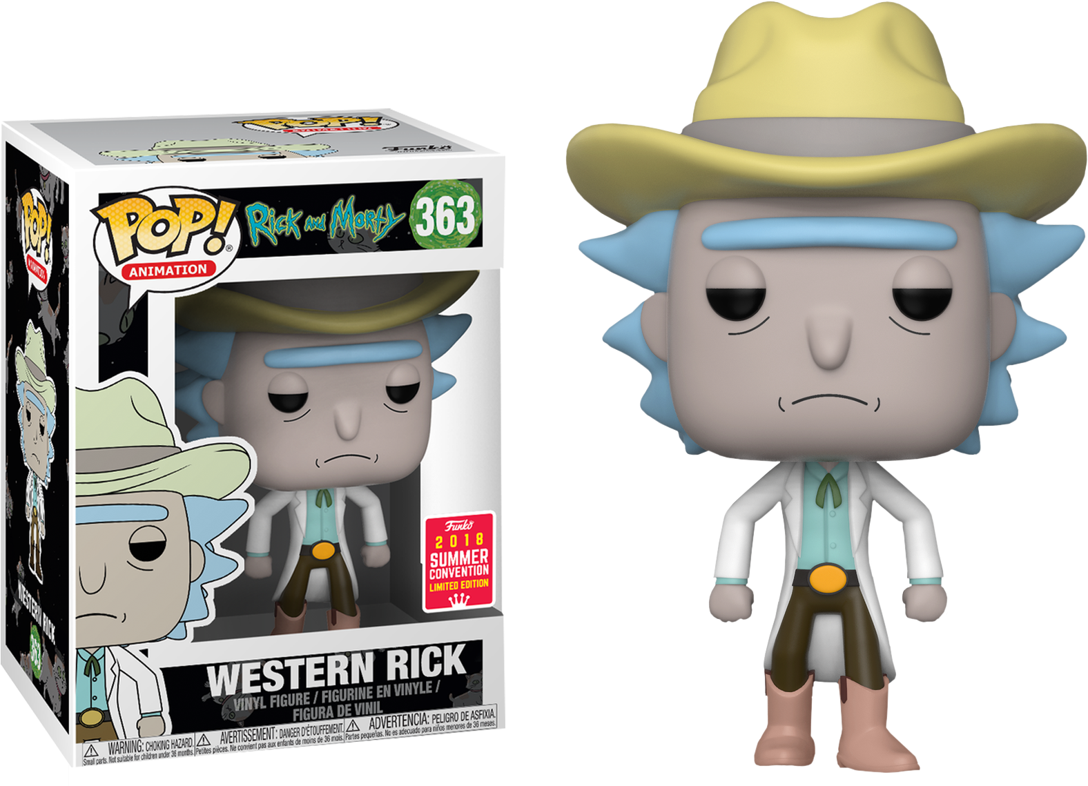 Rick - Western Rick And Morty (1588x1158), Png Download