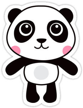 Collection Of Free Transparent Stickers Cartoon Download - Cartoon Pandas In Love (375x360), Png Download