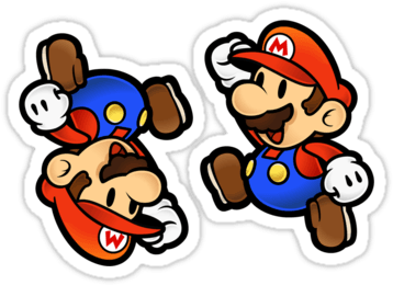 Mario Bros Stickers Sweet Super 2 Sticker And T Shirts - Paper Mario (375x375), Png Download