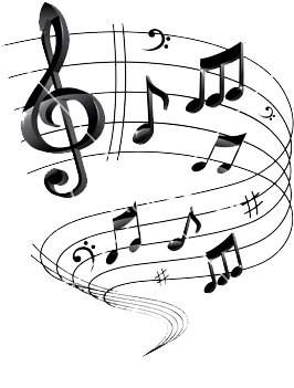 Background With Music Note Vector - Wallstickers4ever Large Wall Vinyl Decal Music Notes (380x400), Png Download