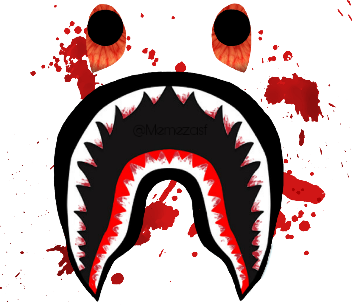 Download Supreme Hypebeast Blood Bloody Bape Shark Logo Transparent Png Image With No Background Pngkey Com