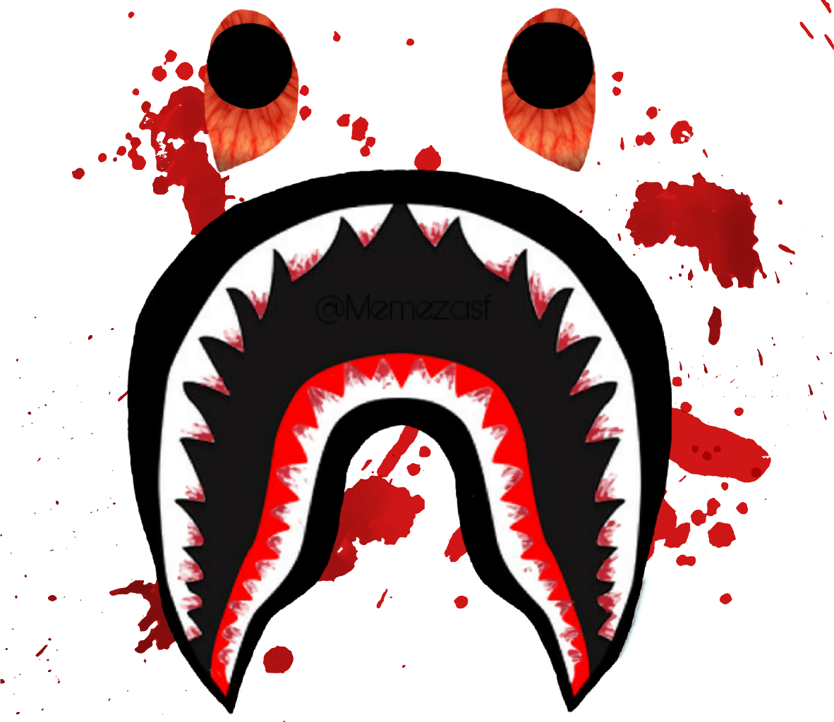 Download Supreme Hypebeast Blood Bloody - Bape Shark Logo Transparent PNG  Image with No Background 