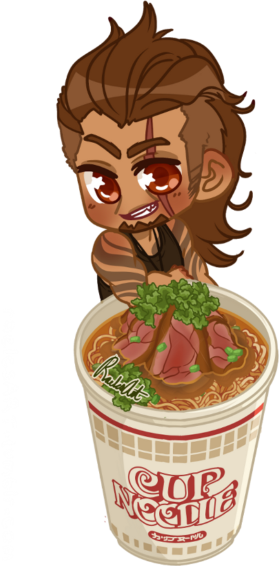 Png Transparent Library Ffxv Cup Noodle Gladio By Raelcsart - Cup Noodle Gladiolus (500x839), Png Download