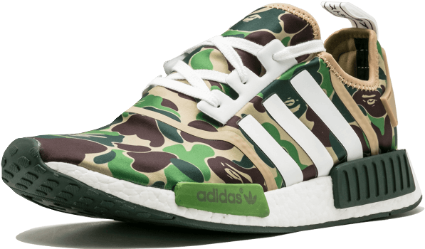 Adidas Nmd R1 Bape "green Bape" - Human Race Per Bape (1000x600), Png Download