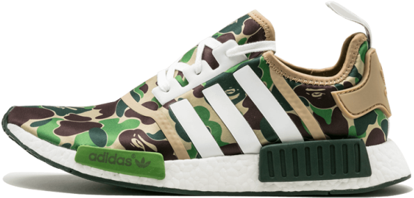 Bape X Adidas Nmd R1 Unisex Green Camo Ba7326 - Nmd R1 Adidas Camo (640x500), Png Download