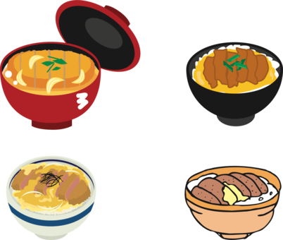 Katsudon Donburi Tonkatsu Fried Shrimp Computer Icons - Katsudon Clipart (402x340), Png Download