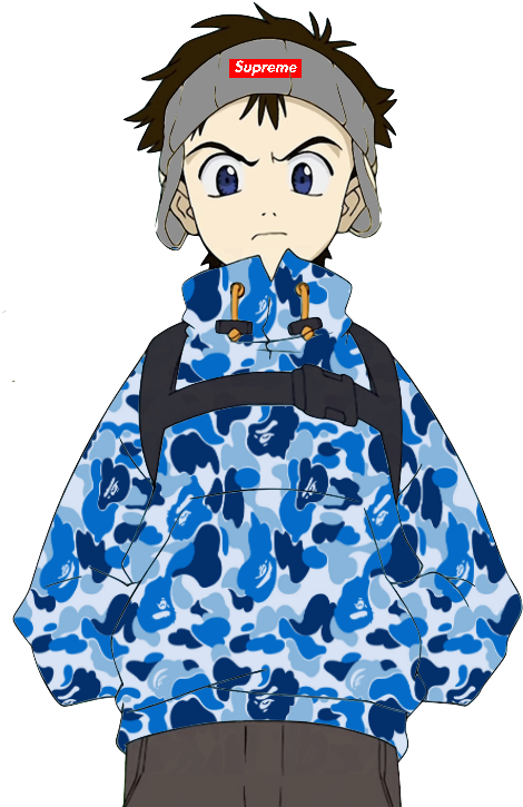 Naota X Bape - Notice Me (500x750), Png Download