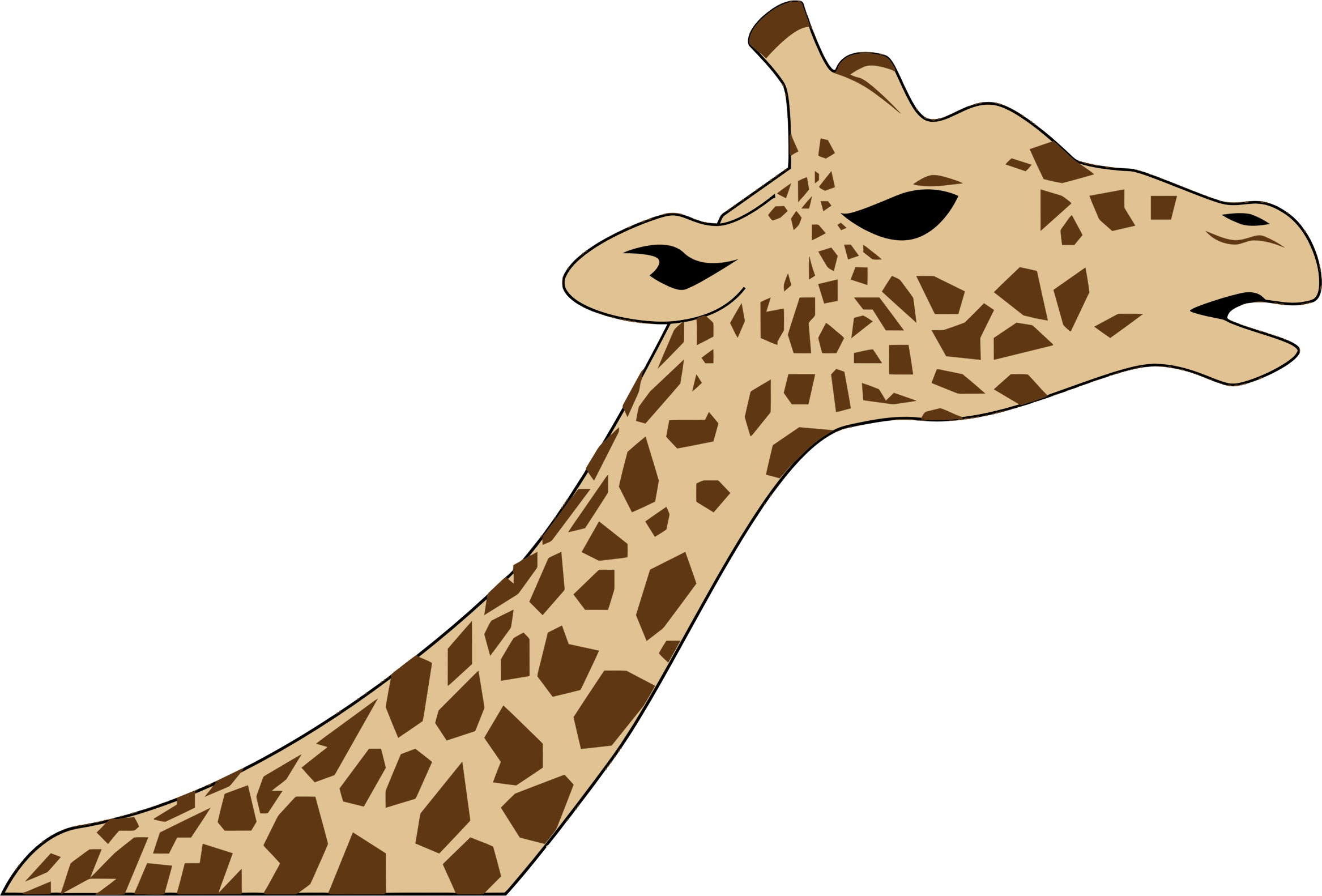 Drawing Head West African Giraffe Download Free Commercial - Giraffe Head Clip Art (1107x750), Png Download