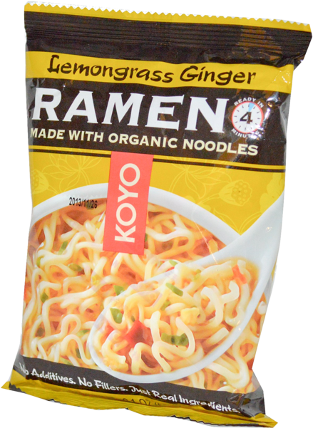 Koyo Organic Lemongrass Ginger Ramen - Koyo - Ramen Noodles Lemongrass Ginger - 2 Oz. (600x600), Png Download