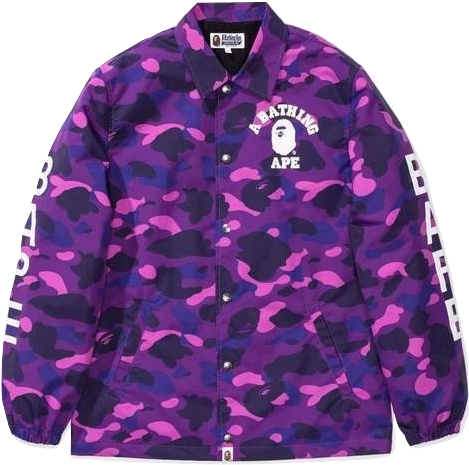 A Bathing Ape Color Camo Coach Jacket - Bathing Ape Colour Camo Ape Head Crew Sweat Blue Medium (510x510), Png Download