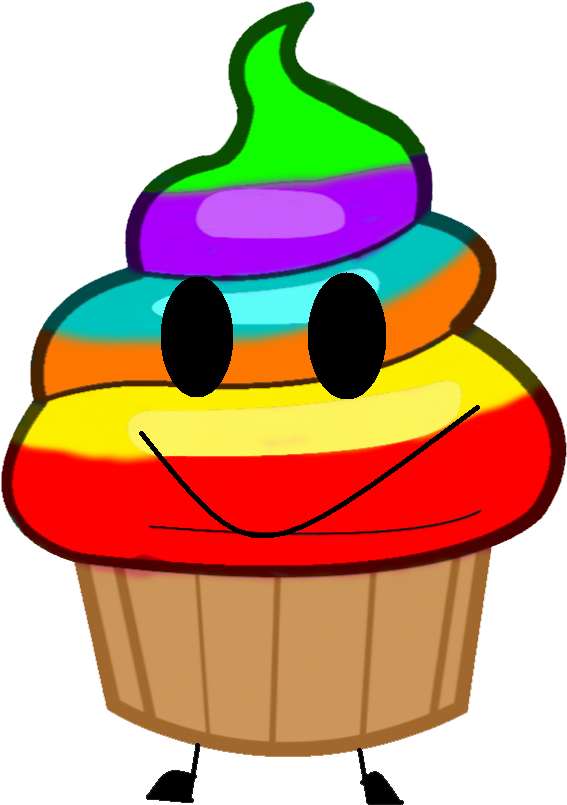 Rainbow Cupcake Pose - Rainbow Cupcake Png (810x830), Png Download