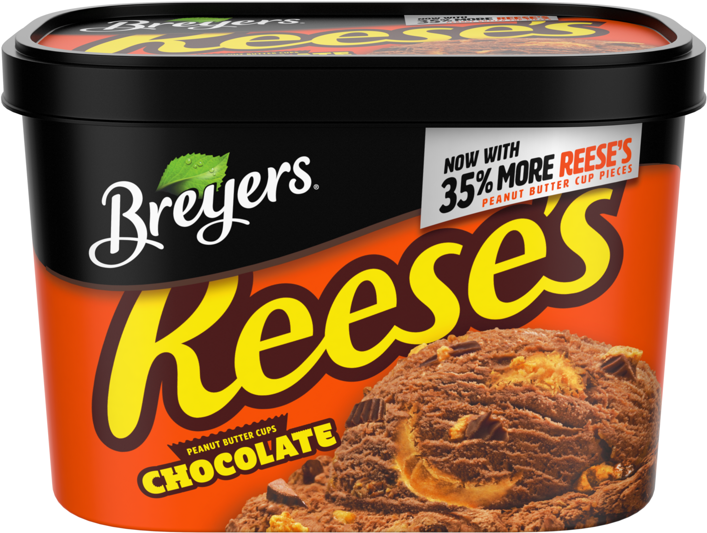A 48 Ounce Tub Of Breyers Reese's Chocolate Front Of - Reeses Ice Cream (1500x1500), Png Download