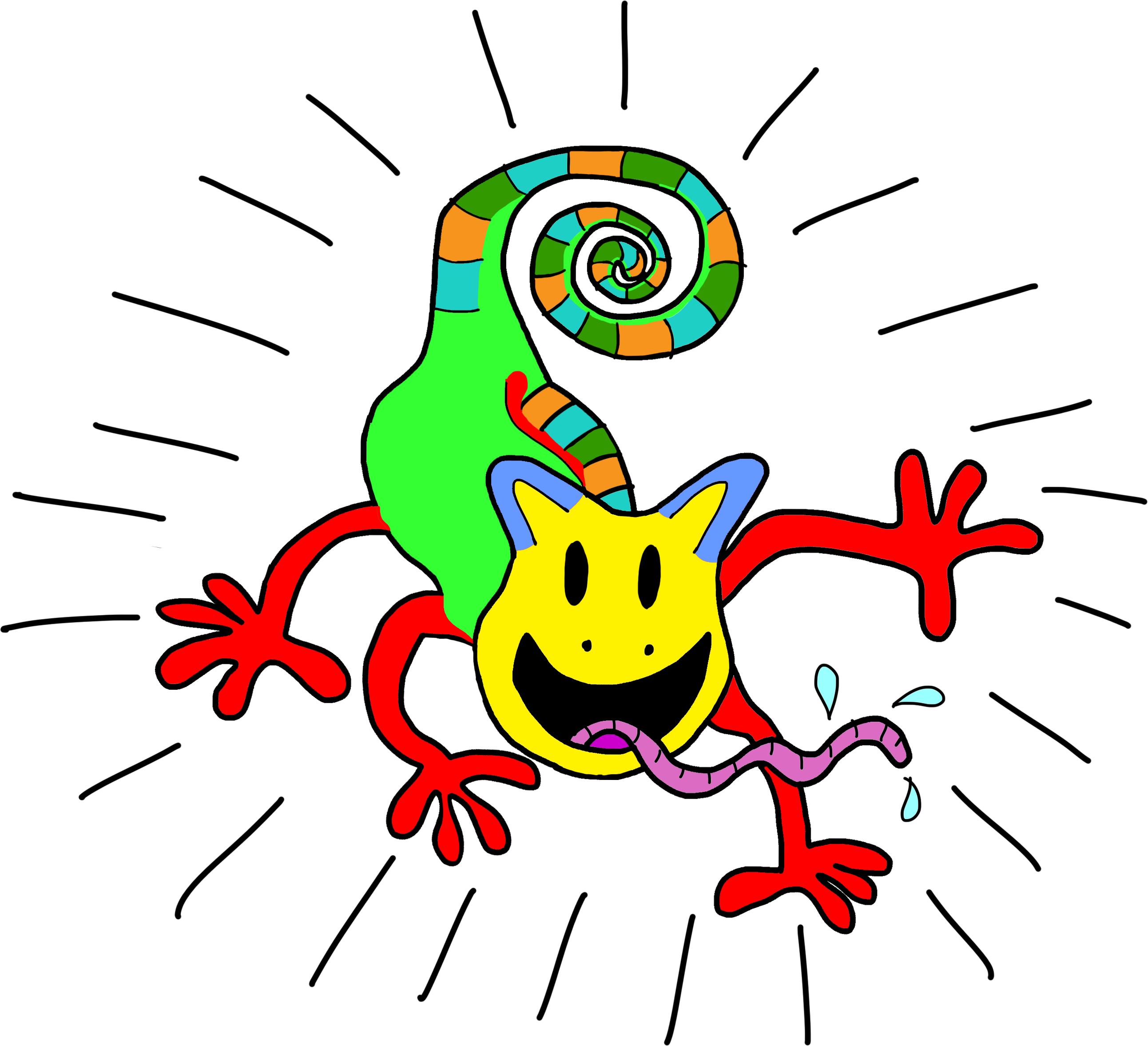 Png Chameleon Clipart Rainbow - Illustration (2585x2355), Png Download