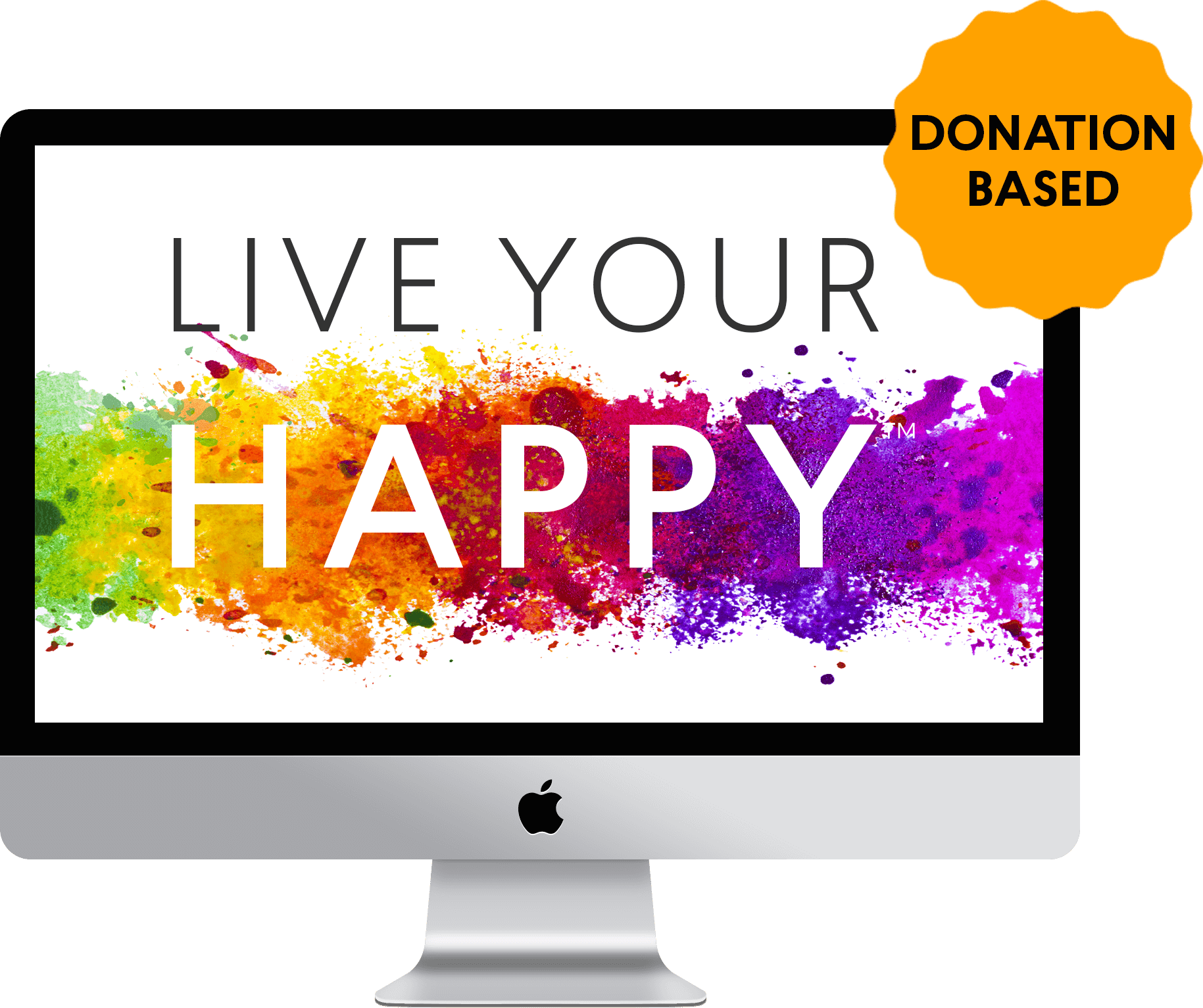 Imac Psd Mockup Template Website Lyh Badge - Designart Artistic Splash Abstract Graphic Art On Wrapped (1829x1533), Png Download