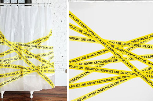 Police Line Shower Curtain - Kikkerland Police Line 72 X 72 Vinyl Shower Curtain (510x510), Png Download