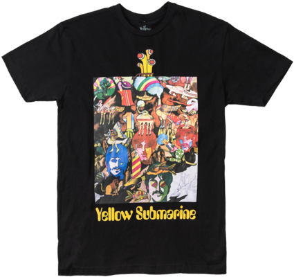 Yellow Submarine 50th Anniversary Black T-shirt - Yellow Submarine Canvas Art - (24 X 36) (480x480), Png Download