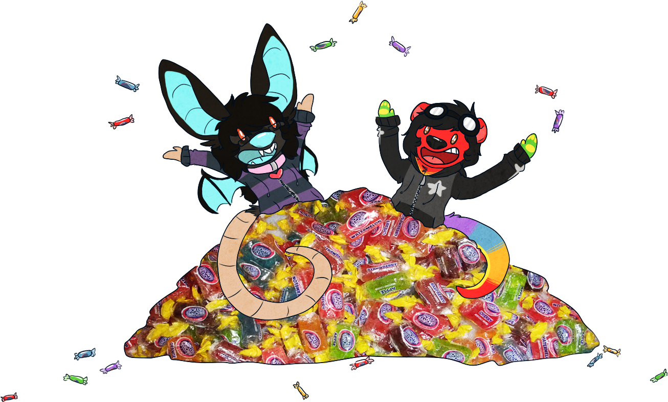 Jolly Rancher Frenzie - Drawing (1373x848), Png Download