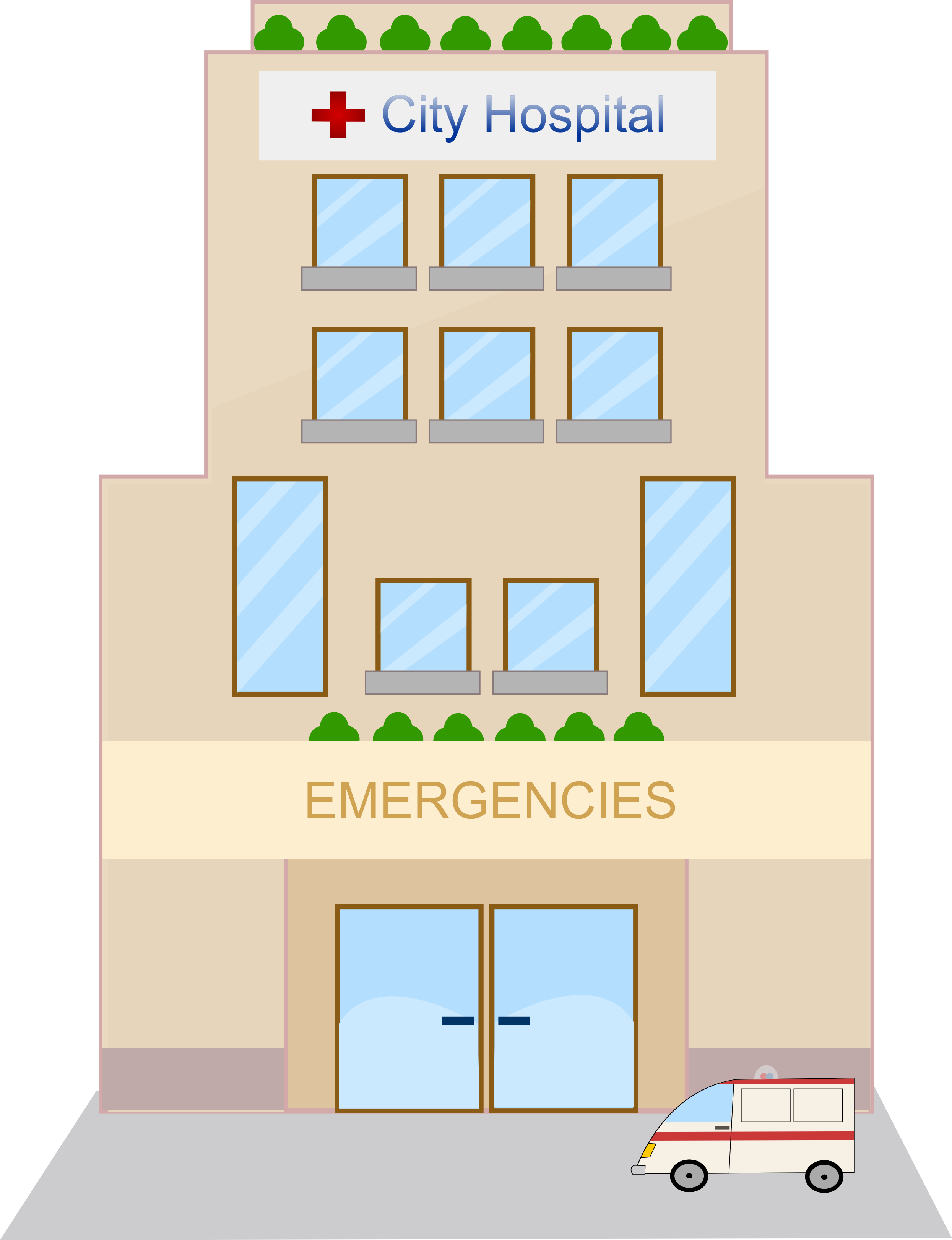 Free Hospital Cartoons Clip Art - Hospital Building Hospital Clip Art (2490x3244), Png Download