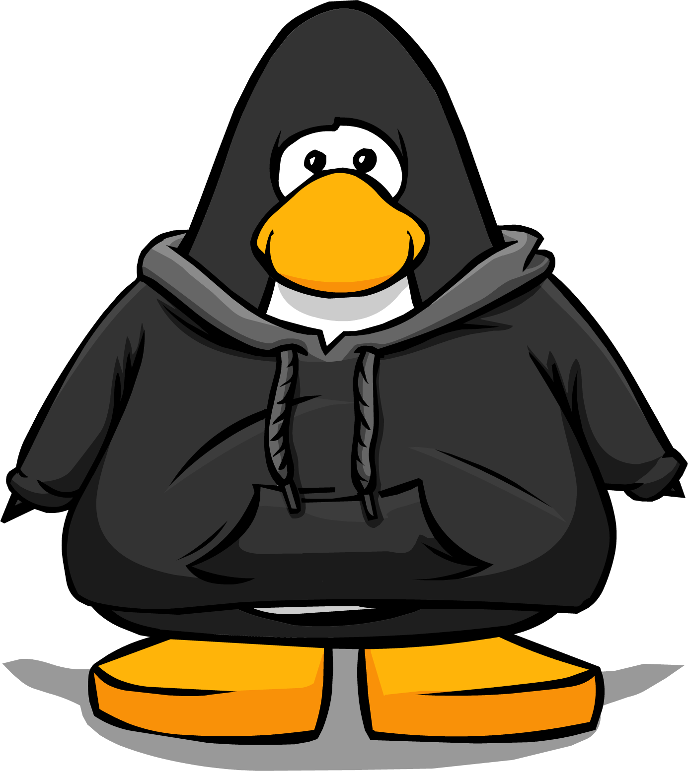 Black Hoodie - Png - Club Penguin Character (1385x1554), Png Download