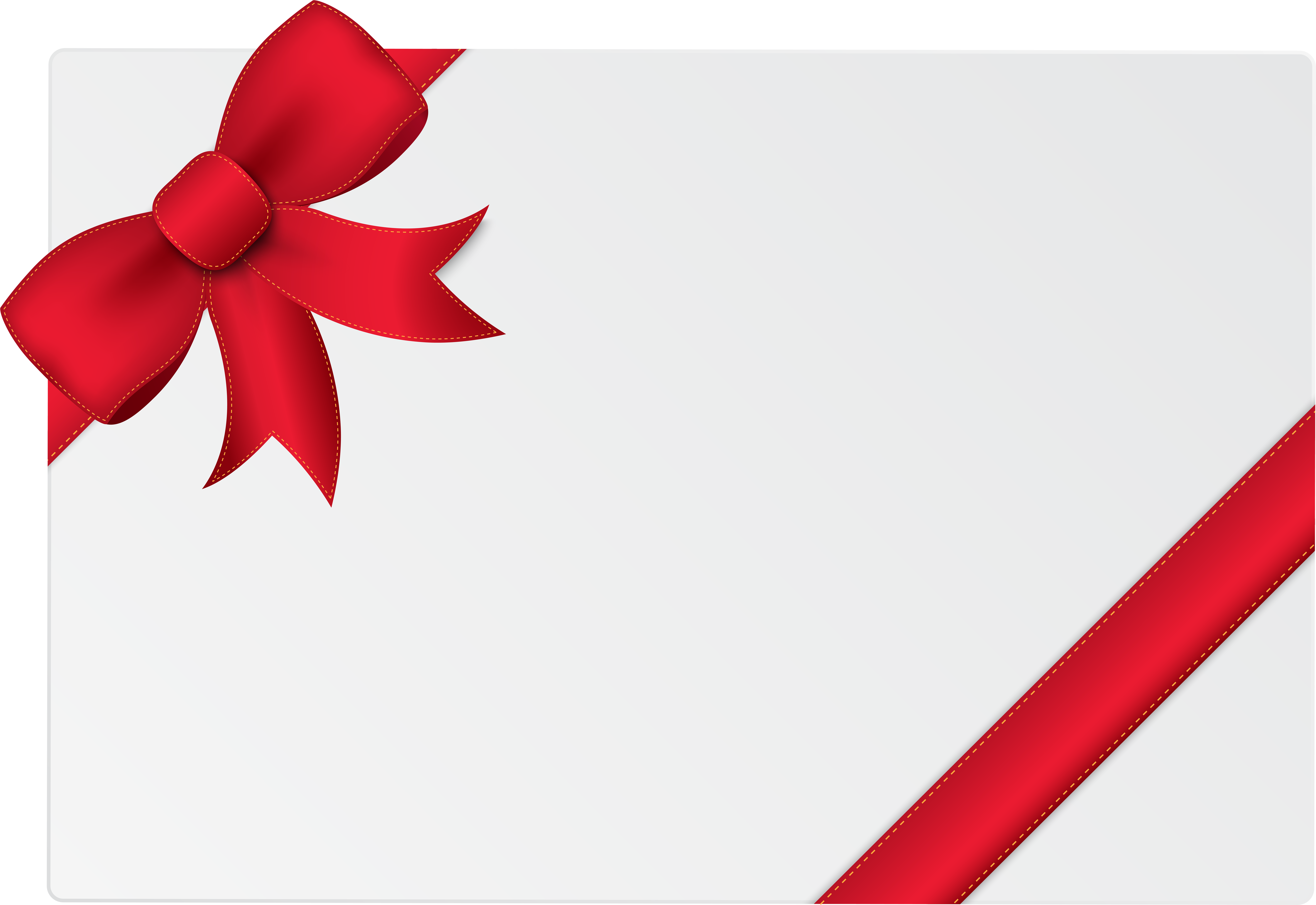 Card With Ribbon Png (8000x5498), Png Download