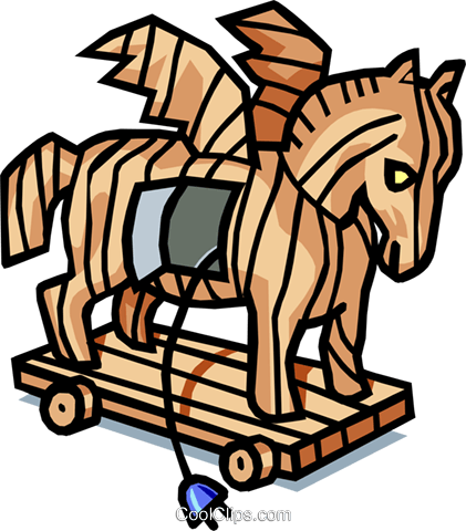 Trojan Horse - Cartoon Trojan Horse Gif (421x480), Png Download