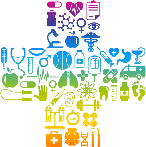 Health Cross Note Cards (500x504), Png Download